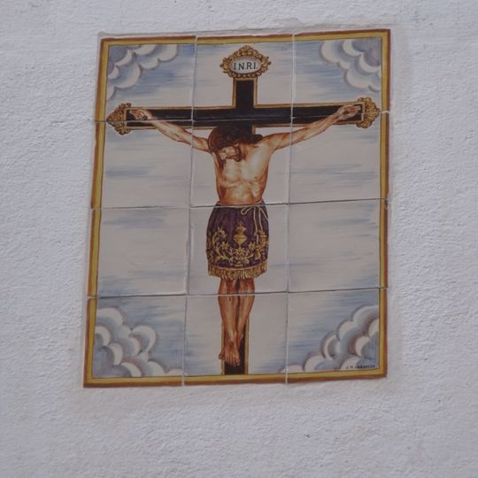 Ceramic panel of Christ on the Cross