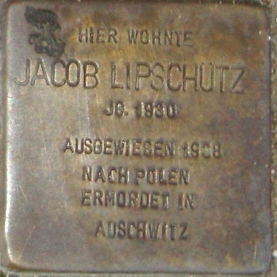 Stolperstein en memoria de Jacob Lipschütz