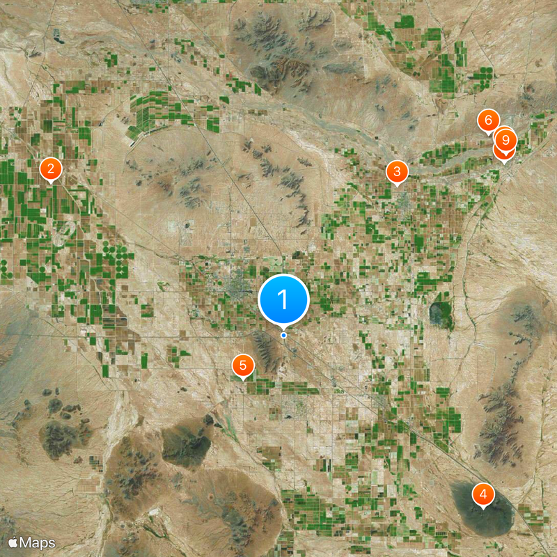 Interstate 10 in Arizona Map