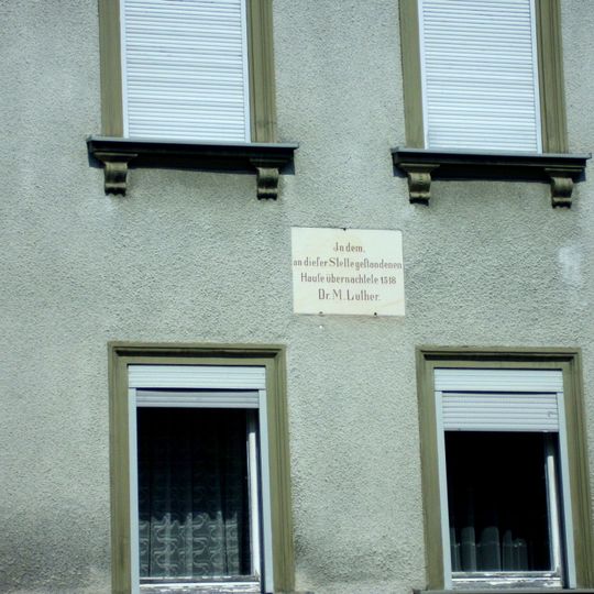 Gedenktafel an Luthers Aufenthalt 1518