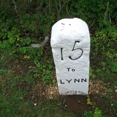 Milestone, entrance to Hunstanton Commercial Park, Kings Lynn Rd