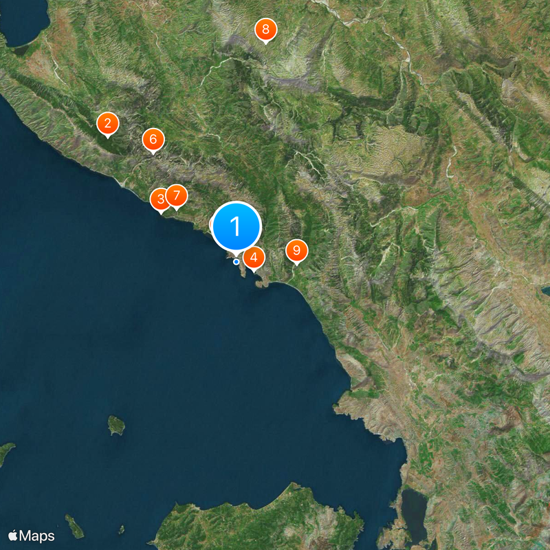 Albanian Riviera Map