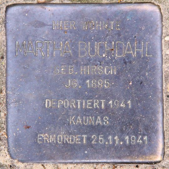 Stolperstein dedicated to Martha Buchdahl