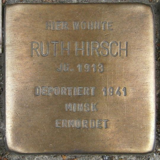 Stolperstein dedicated to Ruth Hirsch