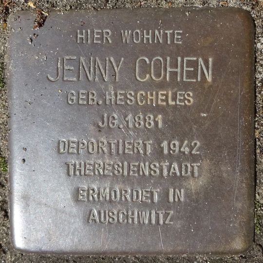 Stolperstein dedicated to Jenny Cohen