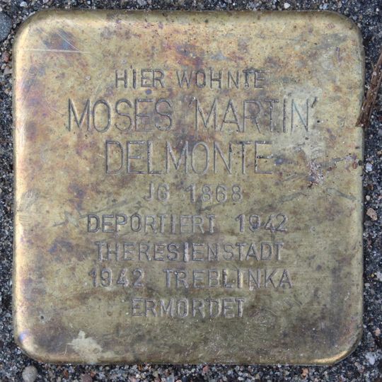 Stolperstein dedicated to Moses ‚Martin‘ Delmonte