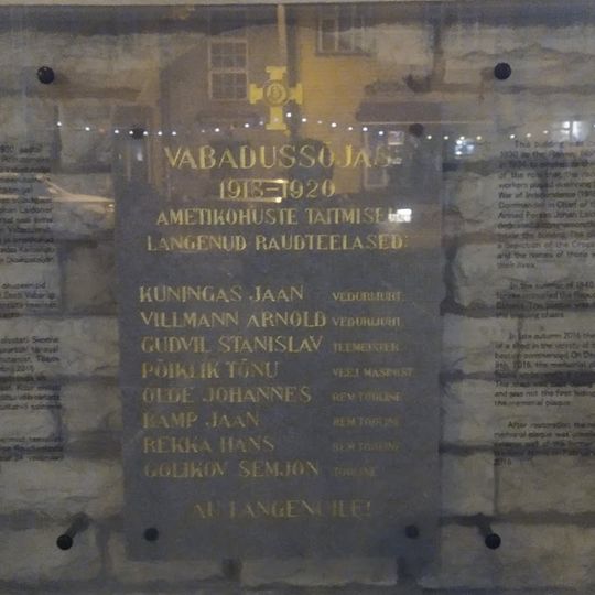 Vabadussõjas langenud raudteelaste mälestustahvel