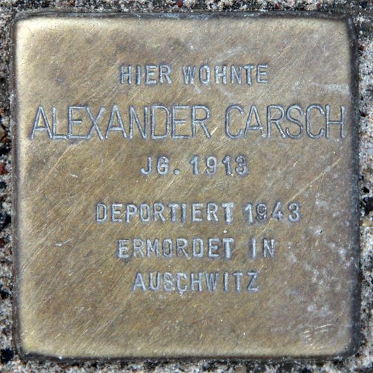 Stolperstein dedicated to Alexander Carsch