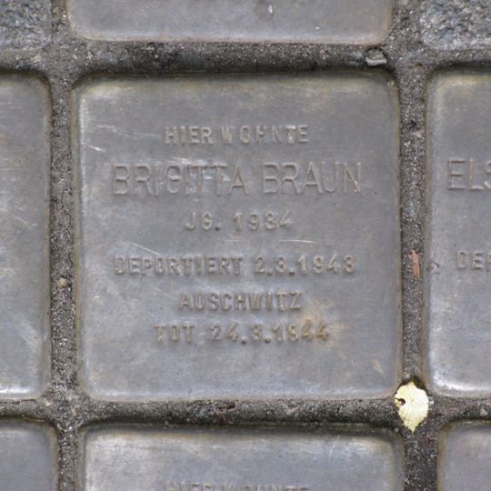 Stolperstein à la mémoire de Brigitta Braun