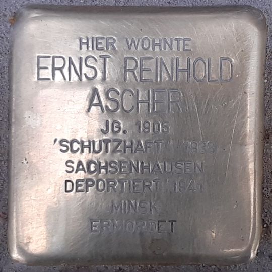 Stolperstein à la mémoire d’Ernst Reinhold Ascher