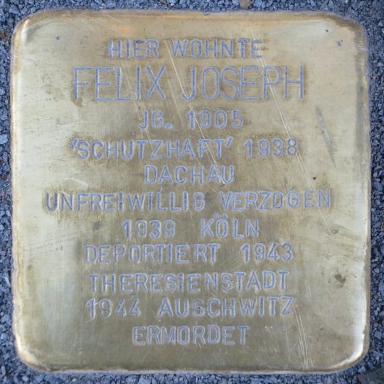 Stolperstein à la mémoire de Felix Joseph
