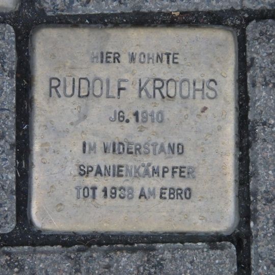 Stolperstein en memoria de Rudolf Kroohs