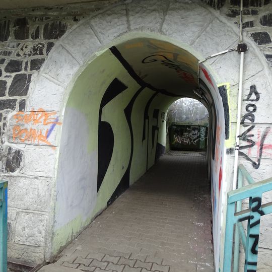 Podchod v železniční zastávce Řež