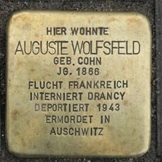 Stolperstein dedicated to Auguste Wolfsfeld