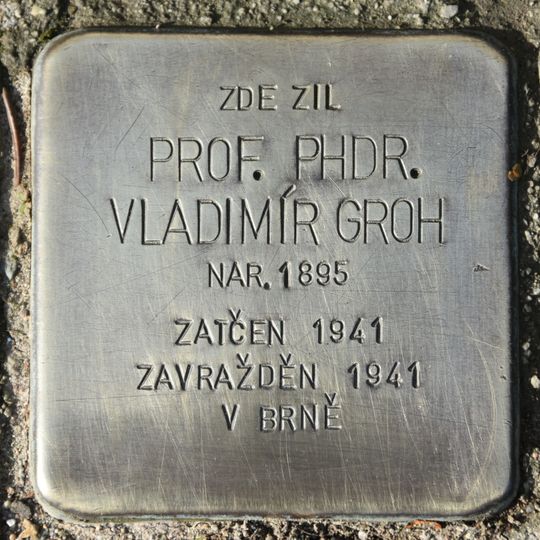 Stolperstein dedicated to Vladimír Groh