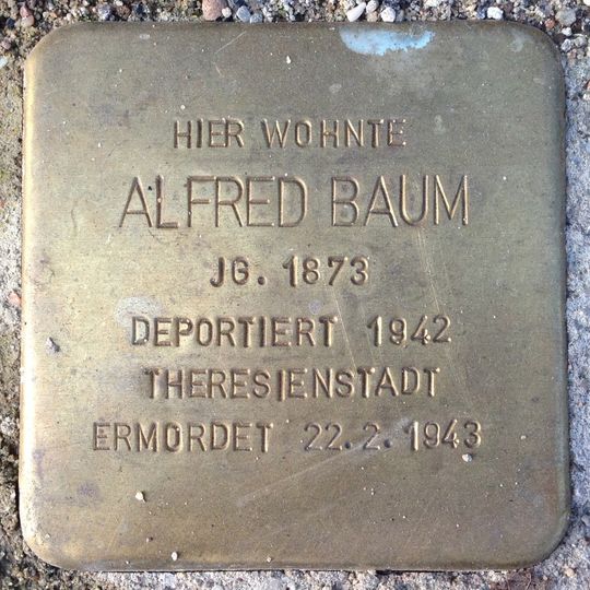 Stolperstein dedicated to Alfred Baum