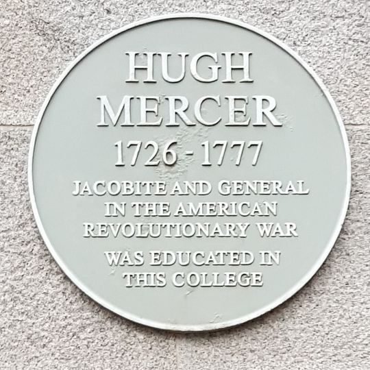 Commemorative plaque to Hugh Mercer