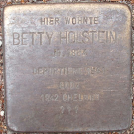 Stolperstein en memoria de Betty Holstein