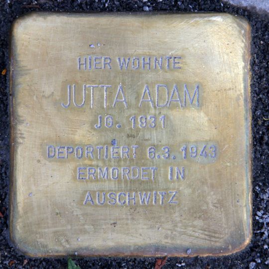 Stolperstein à la mémoire de Jutta Adam