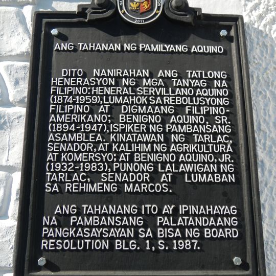 The House of the Aquino Family historical marker