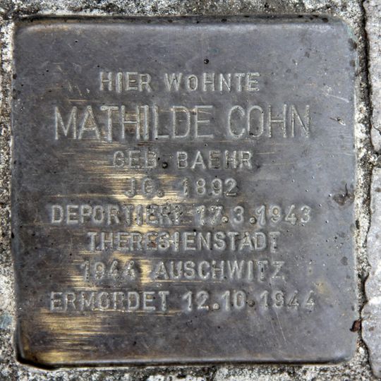 Stolperstein en memoria de Mathilde Cohn