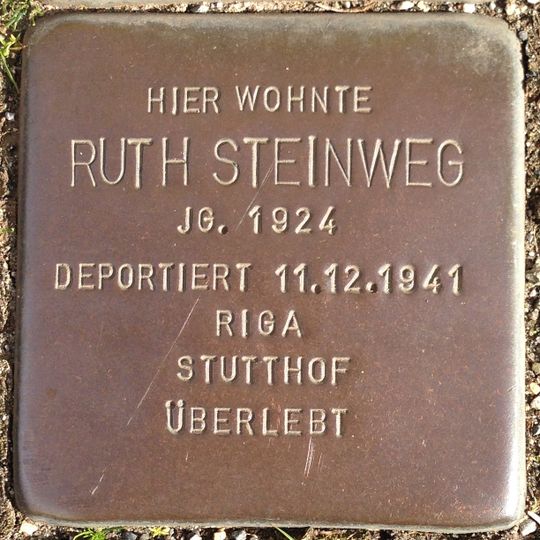 Stolperstein en memoria de Ruth Steinweg