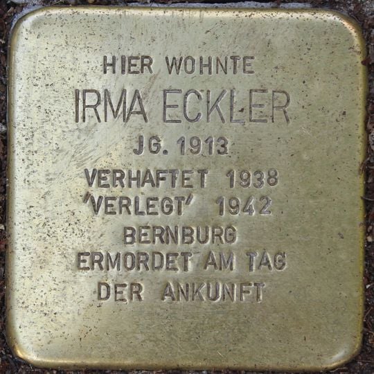 Stolperstein für Irma Eckler