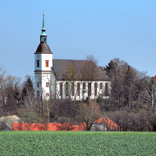 Sachgesamtheit Dorfkirche und Kirchhof Gersdorf mit den Einzeldenkmalen: Kirche, Mauer, 2 Kriegerdenkmale und Parentationshalle sowie Pfarrhaus, Seitengebäude und Scheune des Pfarrhofs (si