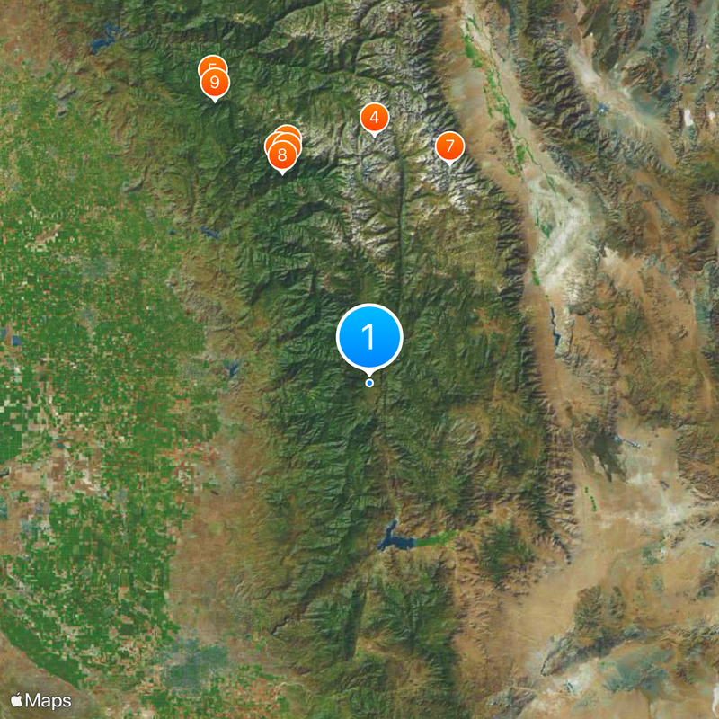 Sequoia National Forest Kaart