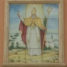 Ceramic panel of Saint Blaise at 27 Sant Blai street