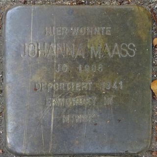 Stolperstein dedicated to Johanna Maass