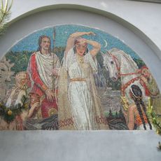 Mozaikové lunety Maxe Švabinského v areálu Hotelu Octárna v Kroměříži