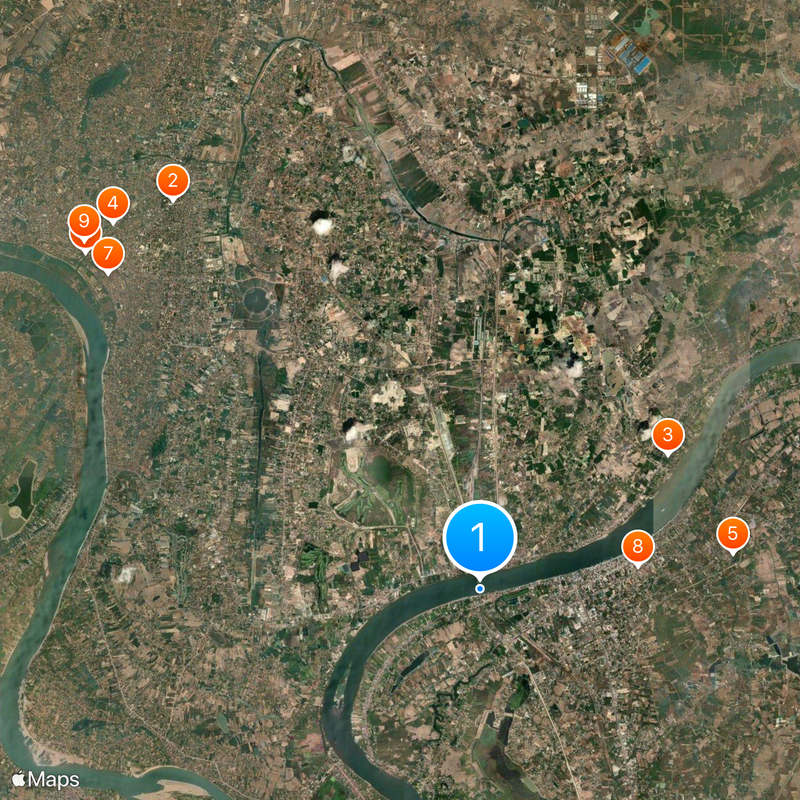 Most przyjaźni tajsko-laotańskiej Mapa