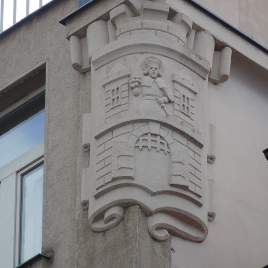 Reliefs at Vinohrady Town Hall