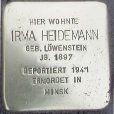 Stolperstein dedicated to Irma Heidemann