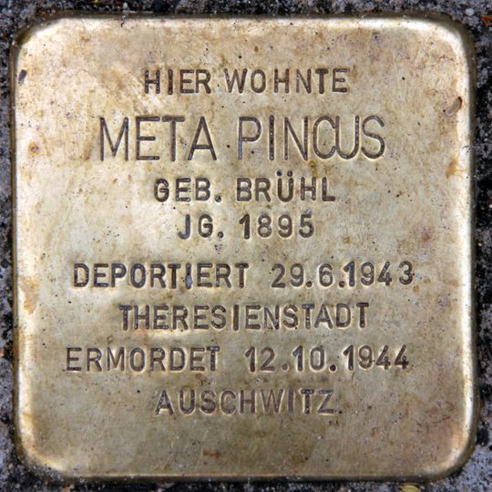 Stolperstein en memoria de Meta Pincus