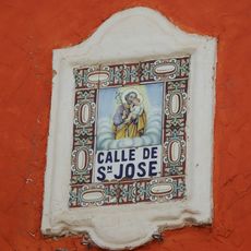 Ceramic panel of Saint Joseph at 68 Sant Josep street