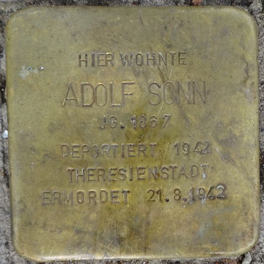 Stolperstein dedicated to Adolf Sonn