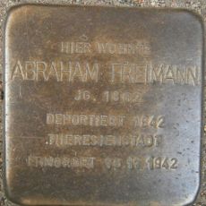 Stolperstein dedicated to Abraham Freimann