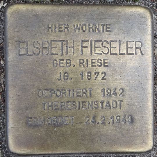 Stolperstein dedicated to Elsbeth Fieseler