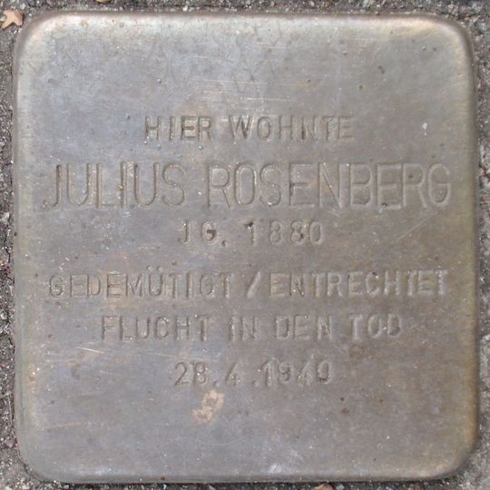 Stolperstein dedicated to Julius Rosenberg
