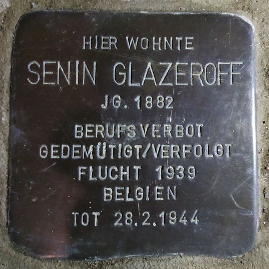 Stolperstein en memoria de Senin Glazeroff