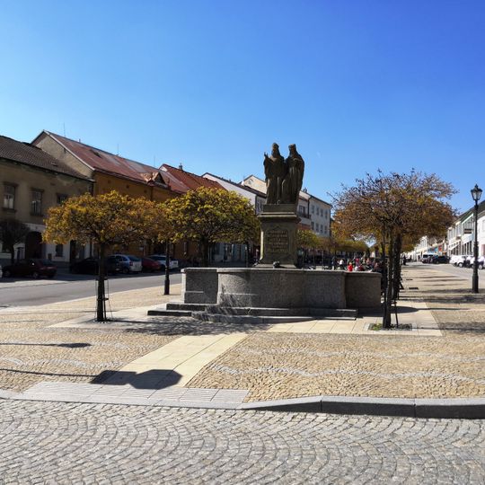 Fountain with statues of Saints Cyril and Methodius