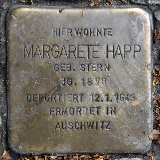 Stolperstein dedicated to Margarete Happ
