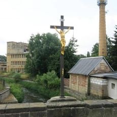 Old cross on the bridge in Zákupy