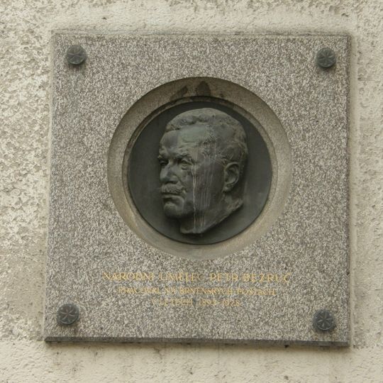 Plaque of Petr Bezruč, Brno
