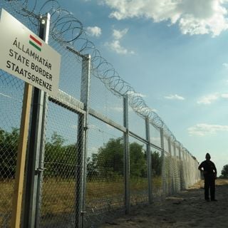 Hungarian border barrier