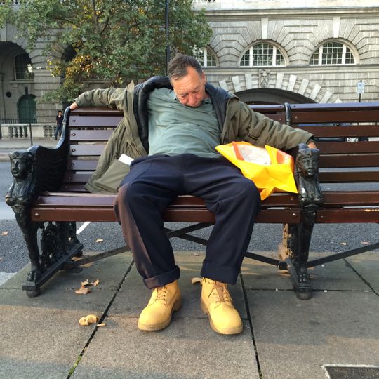21 Bench Seats Set On Embankment Pavement