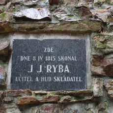 Pamětní deska na místě, kde působil J. J. Ryba v Rožmitále