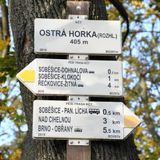 Rozcestník Ostrá horka - rozhledna